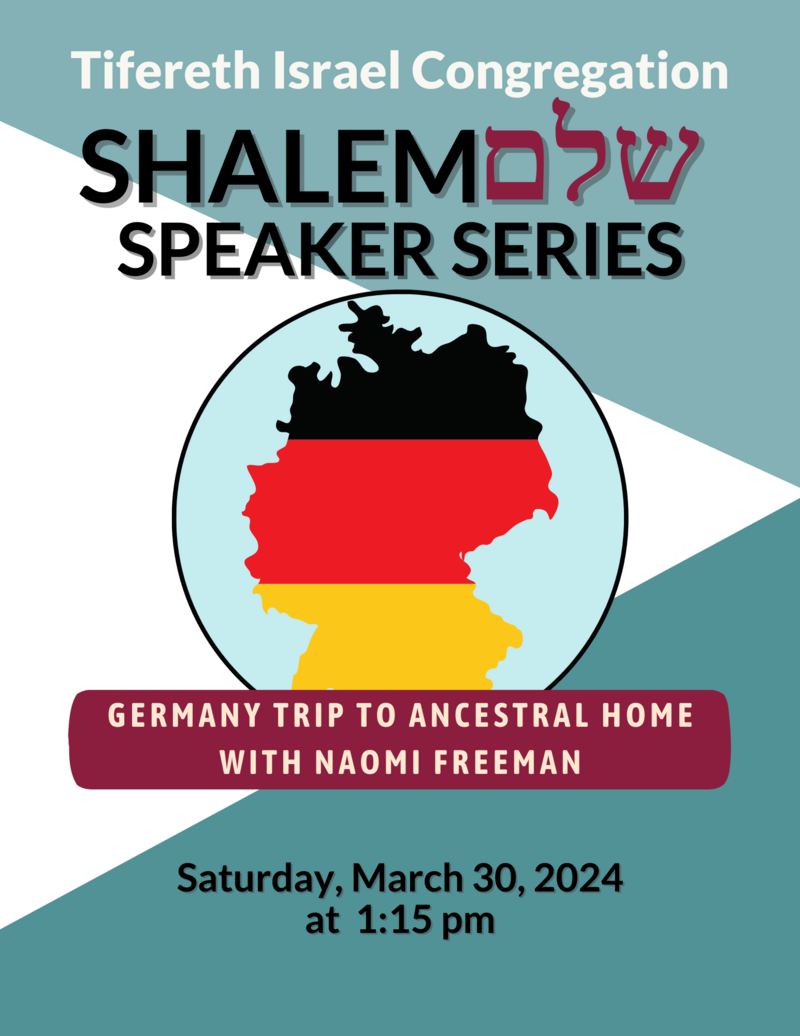 Image of Germany and Shalem Series in English and Hebrew, with Event Title and Date, March 30